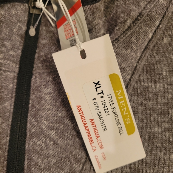 Men's Antigua Charcoal Oregon State Beavers Big & Tall Quarter-Zip Pullover - Picture 3 of 4